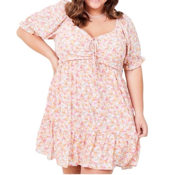 Arula Carson Floral Dress Size A 14/16 1X Smocked Milkmaid - Picture 1 of 16